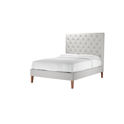 Rosalie 150cm Double Bed in Alabaster Brushed Linen Cotton
