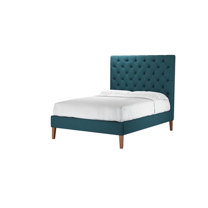 Rosalie 150cm Double Bed in Evergreen Brushed Linen Cotton