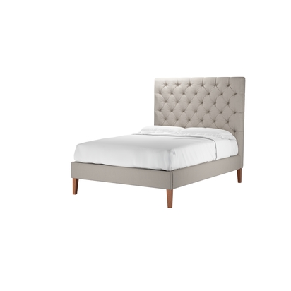 Rosalie 150cm Double Bed in Stone Brushed Linen Cotton