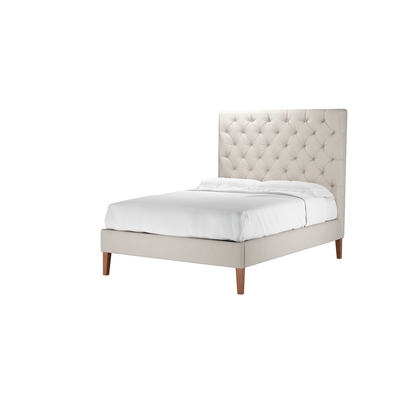 Rosalie 150cm Double Bed in Taupe Brushed Linen Cotton