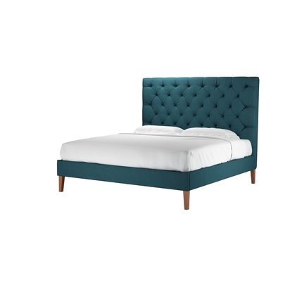 Rosalie 150cm Super King Bed in Evergreen Brushed Linen Cotton