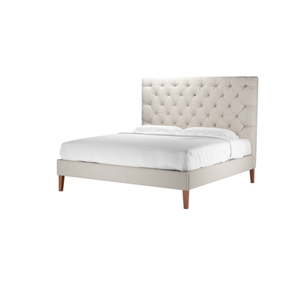 Rosalie 150cm Super King Bed in Taupe Brushed Linen Cotton