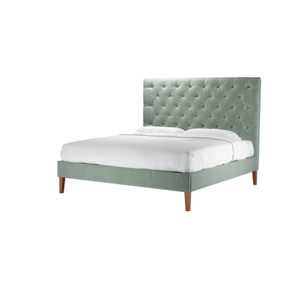 Rosalie 150cm Super King Bed in Sage Smart Velvet