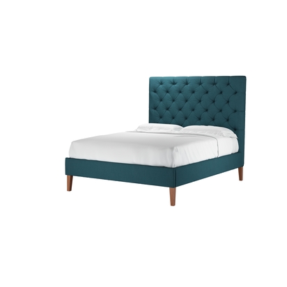 Rosalie 150cm King Bed in Evergreen Brushed Linen Cotton