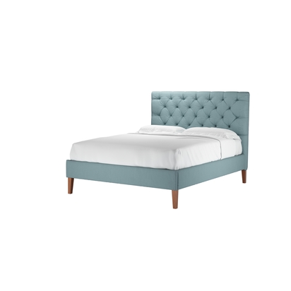 Rosalie 130cm King Bed in Lagoon Brushed Linen Cotton