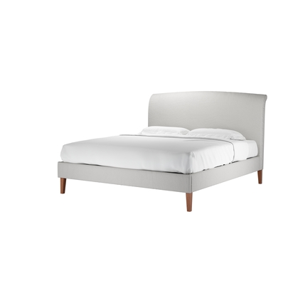 Thea Super King Bed in Alabaster Brushed Linen Cotton