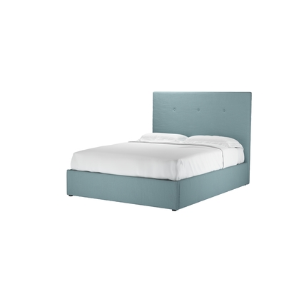 Avery 130cm King Ottoman Bed in Lagoon Brushed Linen Cotton