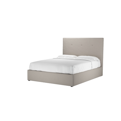 Avery 130cm King Ottoman Bed in Stone Brushed Linen Cotton