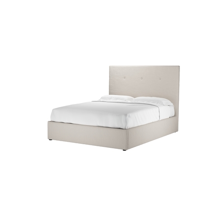 Avery 130cm King Ottoman Bed in Taupe Brushed Linen Cotton