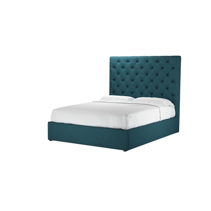 Rosalie 150cm King Ottoman Bed in Evergreen Brushed Linen Cotton