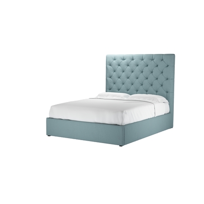 Rosalie 150cm King Ottoman Bed in Lagoon Brushed Linen Cotton