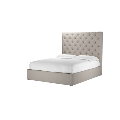 Rosalie 150cm King Ottoman Bed in Stone Brushed Linen Cotton