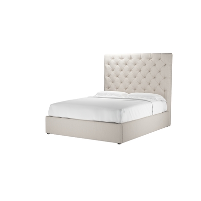 Rosalie 150cm King Ottoman Bed in Taupe Brushed Linen Cotton