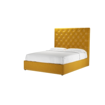 Rosalie 150cm King Ottoman Bed in Butterscotch Cotton Matt Velvet