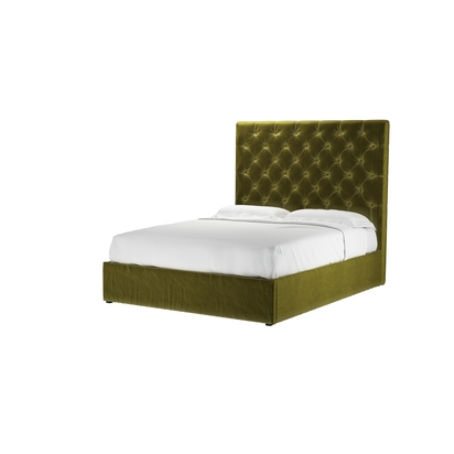 Rosalie 150cm King Ottoman Bed in Olive Cotton Matt Velvet