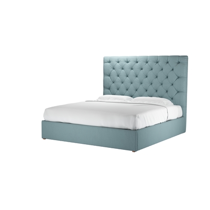 Rosalie 150cm Super King Ottoman Bed in Lagoon Brushed Linen Cotton