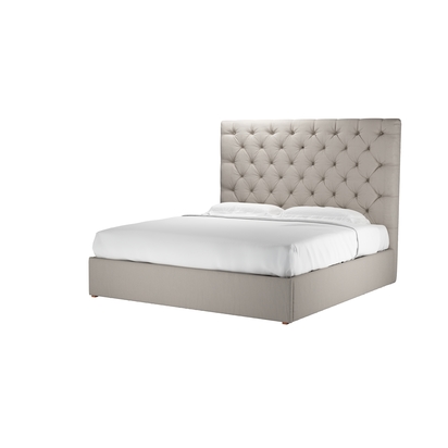 Rosalie 150cm Super King Ottoman Bed in Stone Brushed Linen Cotton