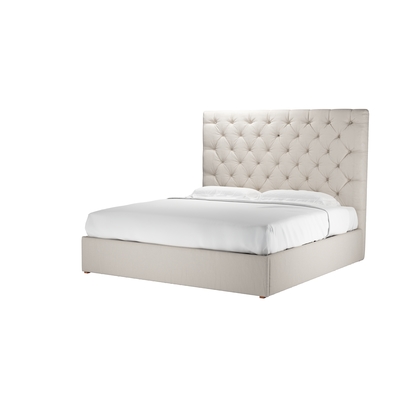 Rosalie 150cm Super King Ottoman Bed in Taupe Brushed Linen Cotton