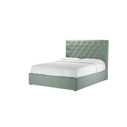 Rosalie 130cm King Ottoman Bed in Sage Smart Velvet