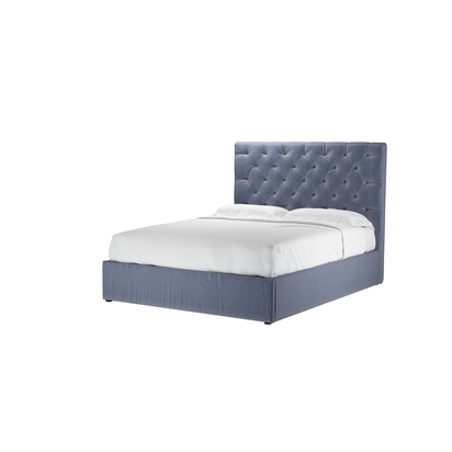 Rosalie 130cm King Ottoman Bed in Sapphire Smart Velvet