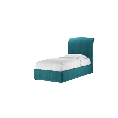Thea Single Ottoman Bed in Neptune Smart Velvet