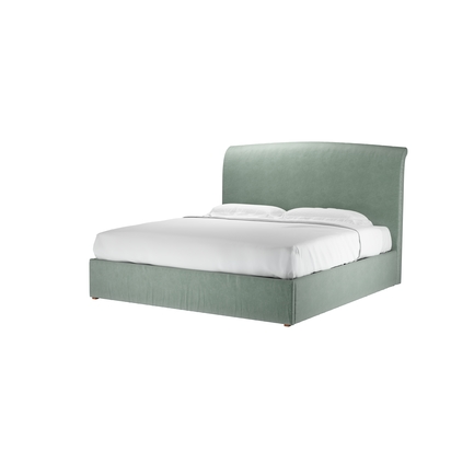 Thea Super King Ottoman Bed in Sage Smart Velvet