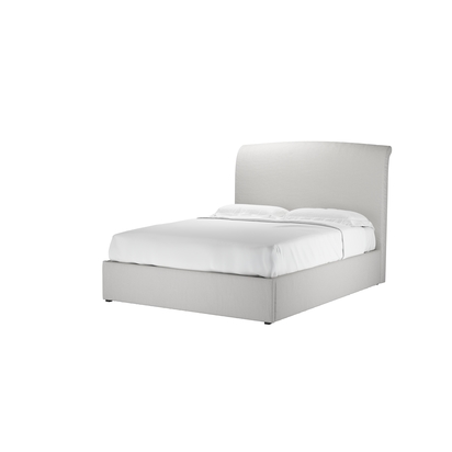 Thea King Ottoman Bed in Alabaster Brushed Linen Cotton