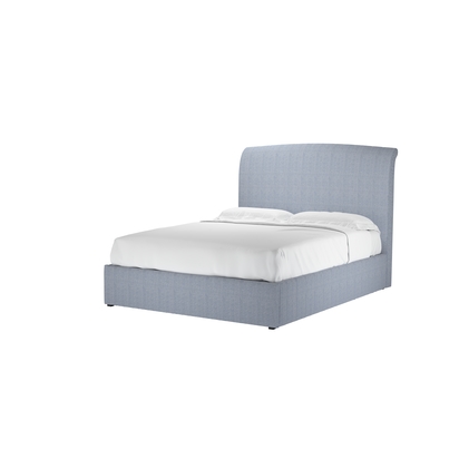 Thea King Ottoman Bed in Uniform House Herringbone Weave