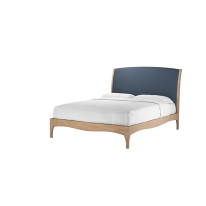 Emilia King Bed in Midnight Blue Brushed Linen Cotton