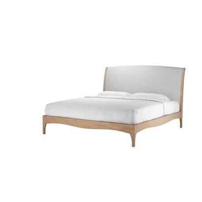 Emilia Super King Bed in Alabaster Brushed Linen Cotton