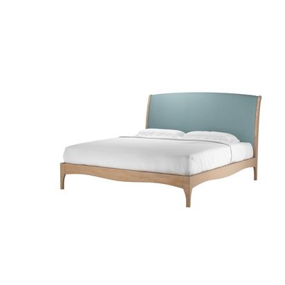Emilia Super King Bed in Lagoon Brushed Linen Cotton