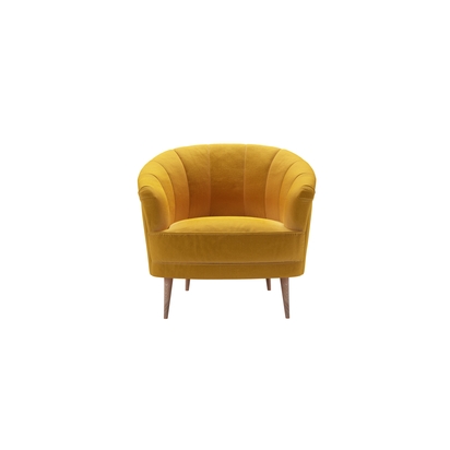 Harper Armchair in Butterscotch Cotton Matt Velvet