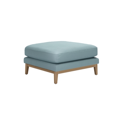 Costello Large Rectangular Footstool in Lagoon Brushed Linen Cotton