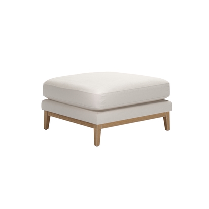Costello Large Rectangular Footstool in Taupe Brushed Linen Cotton