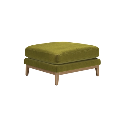 Costello Large Rectangular Footstool in Olive Cotton Matt Velvet