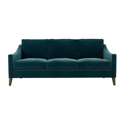 Iggy 3 Seat Sofa (breaks down) in Deep Turquoise Cotton Matt Velvet