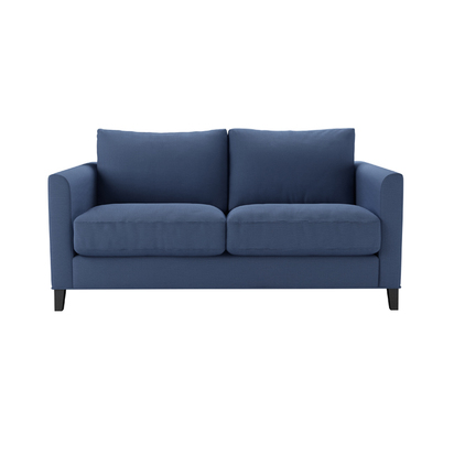 Izzy 2 Seat Sofa (breaks down) in Oxford Blue Brushed Linen Cotton