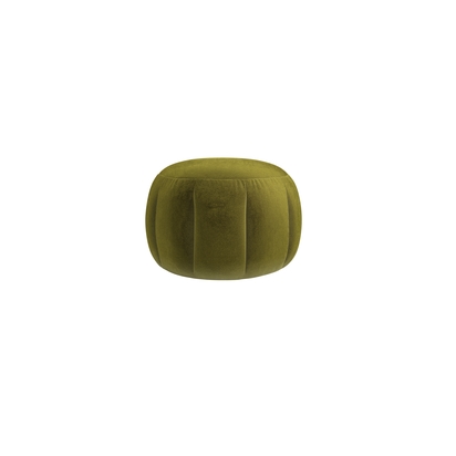 Harper Round Footstool in Olive Cotton Matt Velvet