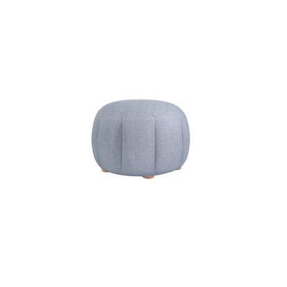 Harper Round Footstool in Uniform House Herringbone Weave