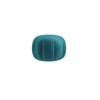 Harper Round Footstool in Neptune Smart Velvet