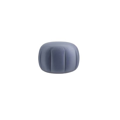 Harper Round Footstool in Sapphire Smart Velvet
