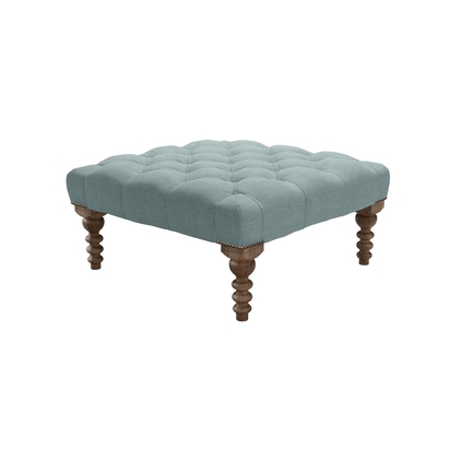 Valentin Medium Square Footstool in Holkham Norfolk Cotton