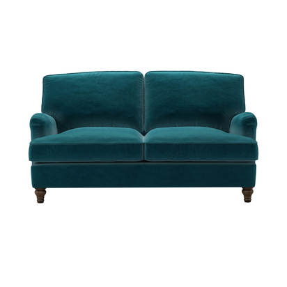 Bluebell 2 Seat Sofa Bed in Deep Turquoise Cotton Matt Velvet