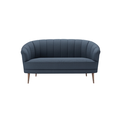 Harper 2 Seat Sofa in Midnight Blue Brushed Linen Cotton