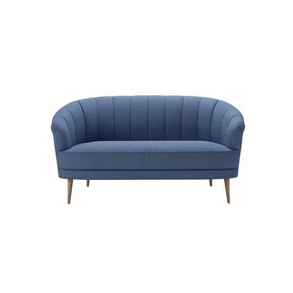 Harper 2 Seat Sofa in Oxford Blue Brushed Linen Cotton
