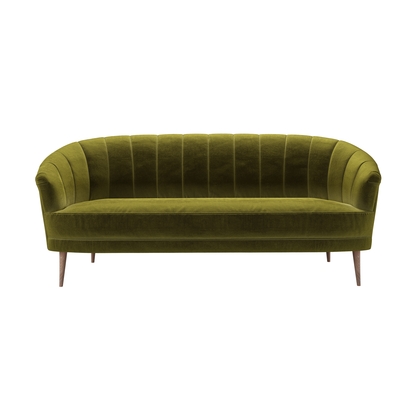 Harper 2.5 Seat Sofa in Olive Cotton Matt Velvet