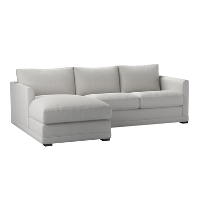 Aissa Small LHF Chaise Storage Sofa in Alabaster Brushed Linen Cotton
