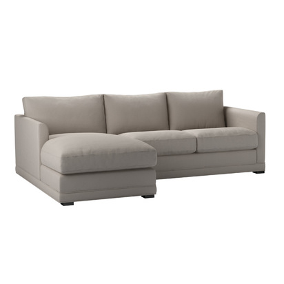 Aissa Small LHF Chaise Storage Sofa in Stone Brushed Linen Cotton