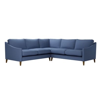 Iggy Medium Corner Sofa in Oxford Blue Brushed Linen Cotton