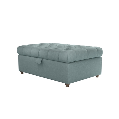 Valentin Medium Rectangular Storage Footstool in Holkham Norfolk Cotton